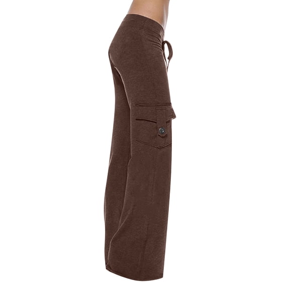 Chbgutlmr Women Cargo Pants Drawstring Elastic Waisted Yoga Pant Casual Workout Trousers with Pockets