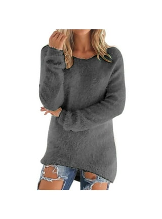 Fuzzy pullover sweater walmart best sale