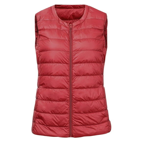 Chbgutlmr Women's Quilted Vest Zip up Lightweight Gilet Jacket Sleeveless Padded Outerwear Plus Size