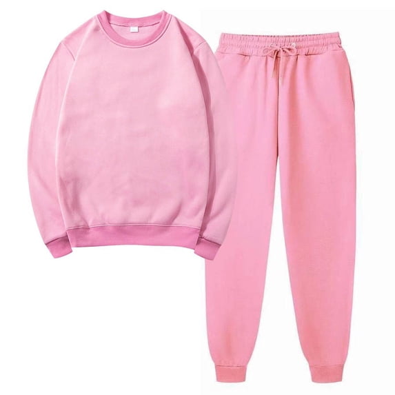 Chbgutlmr Womens 2 Piece Outfits Matching Sweatsuit Sets Long Sleeve Crewneck Pullover Drawstring Cinch Bottom Joggers Casual Workout Tracksuits