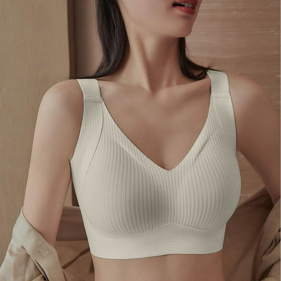 Chbgutlmr Womens Bras with Support Adjustable Wide Strap Wirefree Sports Bras Comfy Everyday Underwear