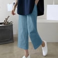 thumbnail image 1 of Chbgutlmr Womens Capri Pants High Waisted Straight Leg Trousers Casual Loose Summer Comfy Pants with Pockets, 1 of 3