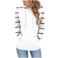 thumbnail image 1 of Chbgutlmr Womens Hoodies Drawstring Stripe Printed Sweatshirt Long Sleeve Casual Fall Pullover Pockets, 1 of 6