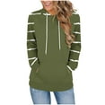 thumbnail image 1 of Chbgutlmr Womens Hoodies Drawstring Stripe Printed Sweatshirt Long Sleeve Casual Fall Pullover Pockets, 1 of 6