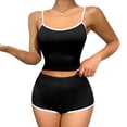 thumbnail image 1 of Chbgutlmr Womens Pajama Sets Crewneck Slim Cropped Camisole Tops and Shorts Ribbed Stretchy Loungewear Outfits, 1 of 3