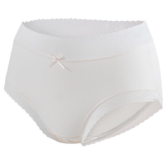 Chbgutlmr Womens Panties Lace Patchwork Full Coverage Mid Waist Briefs Stretch Comfy Solid Color Underwear