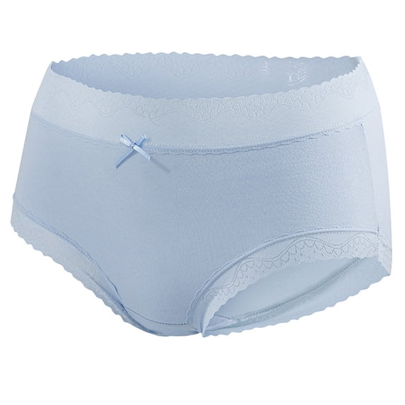 Chbgutlmr Womens Panties Lace Patchwork Full Coverage Mid Waist Briefs Stretch Comfy Solid Color Underwear