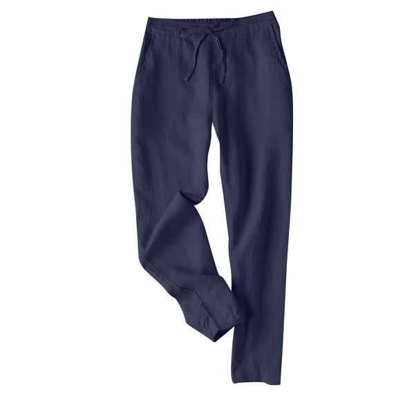Chbgutlmr Womens Pants Drawstring Elastic Waist Tapered Leg Solid Color Fitting Casual Trousers Pockets