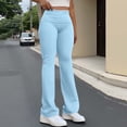 thumbnail image 1 of Chbgutlmr Womens Pants Fold over High Waist Solid Color Casual Yoga Pants Gym Workout Sports Trousers, 1 of 8