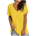 thumbnail image 1 of Chbgutlmr Womens Short Sleeve Tops Casual V Neck T Shirts Loose Comfy Basic Tees Shirts with Pockets, 1 of 6