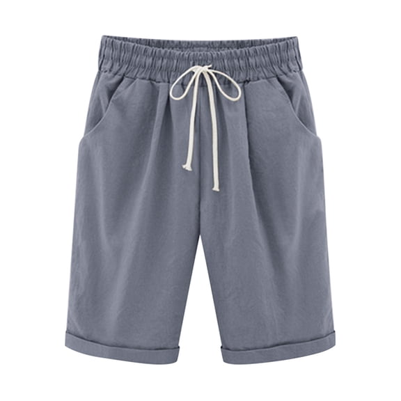 Chbgutlmr Womens Shorts Drawstring Elastic Waisted Lightweight Loose Shorts Casual Knee Length Pants Summer