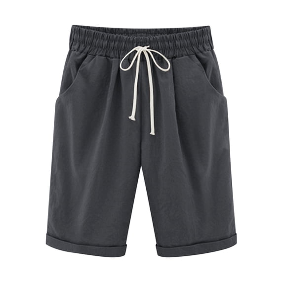 Chbgutlmr Womens Shorts Drawstring Elastic Waisted Lightweight Loose Shorts Casual Knee Length Pants Summer
