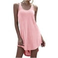 thumbnail image 1 of Chbgutlmr Womens Tank Tops Sleveless U Neck Solid Color Comfy Pajamas Summer Casual Mid Long Sleep Dress, 1 of 8
