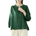 thumbnail image 1 of Chbgutlmr Womens Tops Plus Size Cotton Linen Long Sleeve Shirts Lightweight Casual Loose Vintage Blouses, 1 of 3