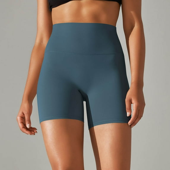 Chbgutlmr Womens Yoga Shorts High Waist Slim Fitted Plain Color Shorts Casual Comfy Stretch Summer Workout Shorts