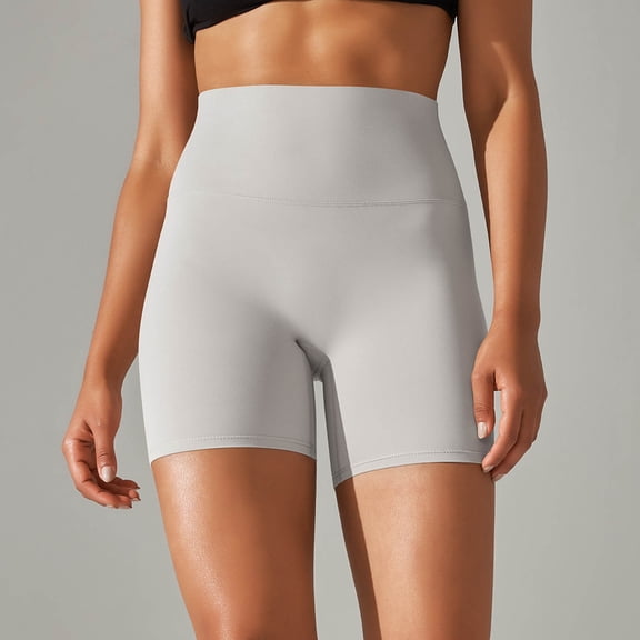Chbgutlmr Womens Yoga Shorts High Waist Slim Fitted Plain Color Shorts Casual Comfy Stretch Summer Workout Shorts