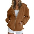 thumbnail image 1 of Chbgutlmr Womens Zip up Hoodies Plus Size Sweatshirt Oversized Casual Long Sleeve Jackets with Pockets, 1 of 7