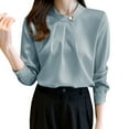 thumbnail image 1 of Chbgutlmr Work Shirts for Women Business Casual Blouses Pleated Long Sleeve Loose Elegant Office Tops, 1 of 3