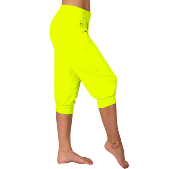 Chbgutlmr Workout Capri Pants for Women Cinch Bottom Mid Waist Pants with Pockets Casual Loose Summer Yoga Pants