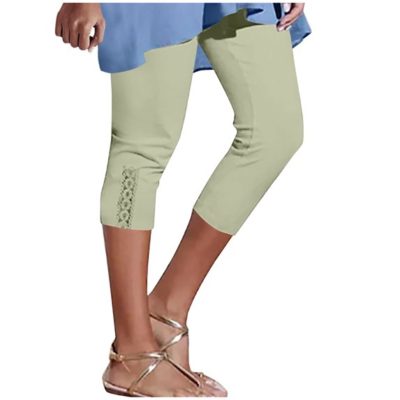 Chbgutlmr Workout Leggings for Women Capris High Elastic Waisted Skinny Athletic Cropped Yoga Pants