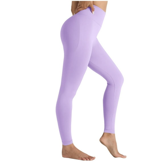Chbgutlmr Workout Leggings for Women High Waisted Slim Fitted Yoga Pants Summer Solid Color Gym Trousers