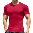 thumbnail image 1 of Chbgutlmr Workout Mens Shirts Summer Crewneck Skinny Gym Tops Athletic Running Tees Shirts Sport Training, 1 of 5