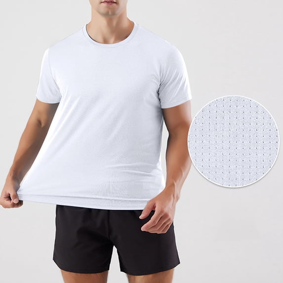 Chbgutlmr Workout Shirts for Men Short Sleeve Crew Neck Stretch Mesh T-Shirts Casual Summer Gym Running Breathable Tee Tops