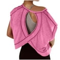 thumbnail image 1 of Chbgutlmr Workout Shirts for Women Short Sleeve Open Back Tops Casual Yoga Athletic Gym Slouchy Crop Running Tees, 1 of 7