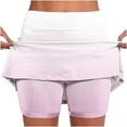 thumbnail image 1 of Chbgutlmr Workout Shorts for Women 2 in 1 Mid Rise Elastic Waist Slim Fitted Culottes Casual Summer Dressy Gradient Color Shorts, 1 of 6