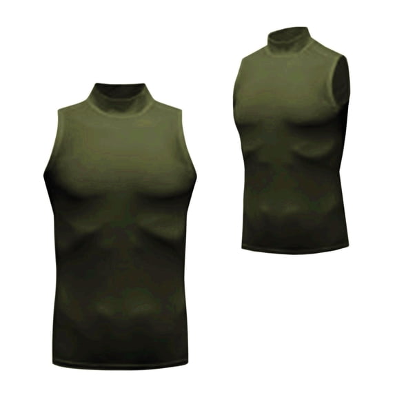 Chbgutlmr Workout Tank Tops for Men Sleeveless Gym Muscle Bodybuilding Shirts High Neck Fitted Tops Casual Summer Athletic Tee Shirts