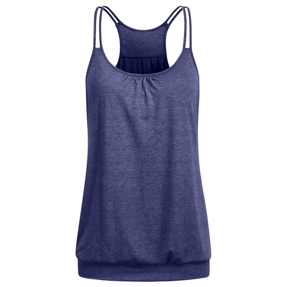 Chbgutlmr Workout Tank Tops for Women Sleeveless Spaghetti Strap Racerback Ruched T-Shirts Casual Comfy Summer Athletic Tops