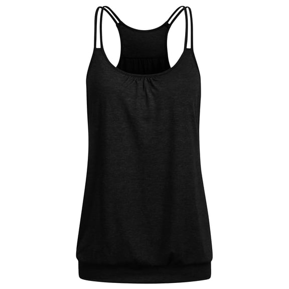 Chbgutlmr Workout Tank Tops for Women Sleeveless Spaghetti Strap Racerback Ruched T-Shirts Casual Comfy Summer Athletic Tops