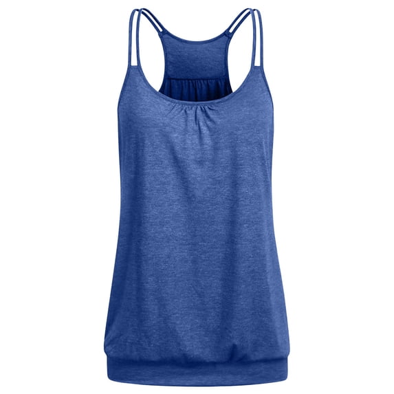 Chbgutlmr Workout Tank Tops for Women Sleeveless Spaghetti Strap Racerback Ruched T-Shirts Casual Comfy Summer Athletic Tops