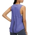 thumbnail image 1 of Chbgutlmr Yoga Tops for Women Round Neck Sleeveless Split Back Loose Athletic Gym Workout Running Tops, 1 of 5