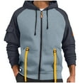 thumbnail image 1 of Chbgutlmr Zip up Jackets for Men Workout Hoodies Sweatshirts Outdoor Active Loose Block Color Jackets, 1 of 4