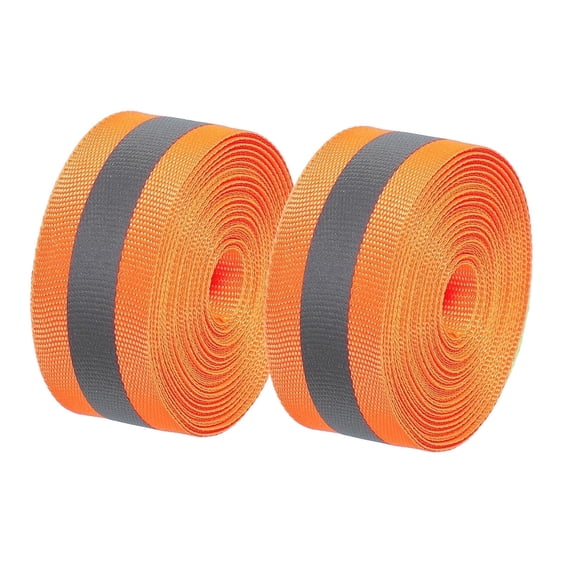 2 Rolls 1 inch x 33ft Orange Sew-on High Visibility Reflective Strip ...