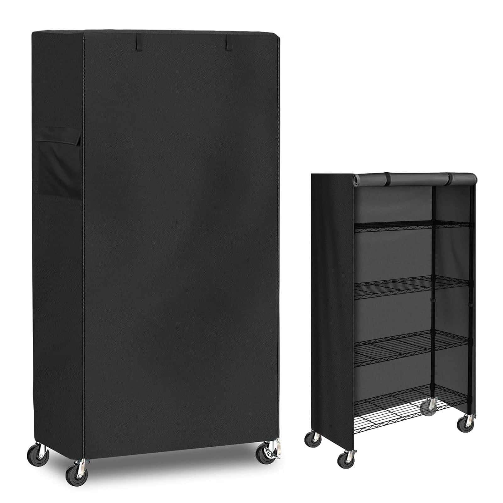 600D Storage Shelving Unit Cover, 48"W x 18"D x 72"H, Heavy Duty Oxford Close Waterproof Shelf Covers, With Zipper for Metal Shelving