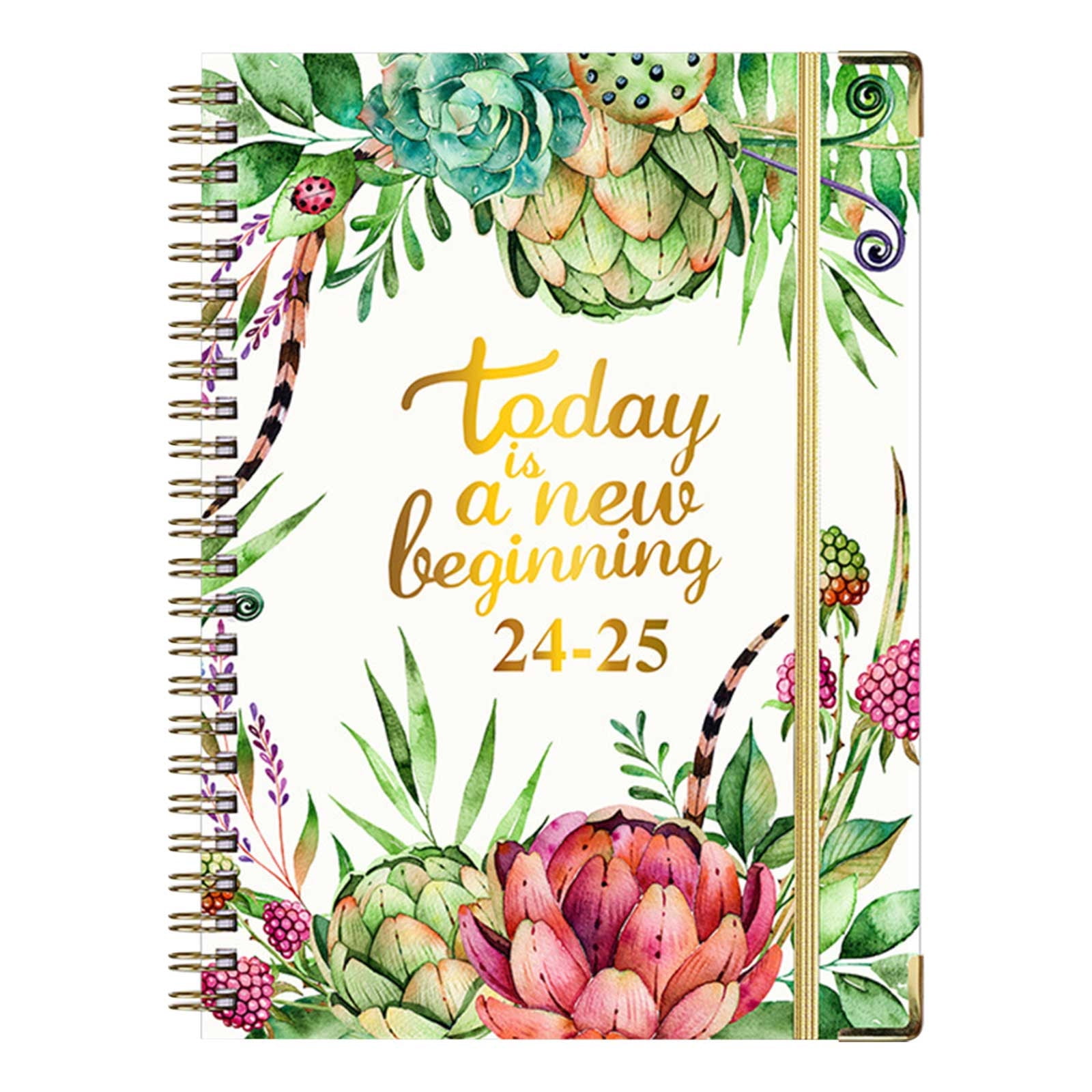 CheAAlet 20242025 A5 Daily Planner Notebook, English 365 Day Work Schedule Diary, Coil Bound