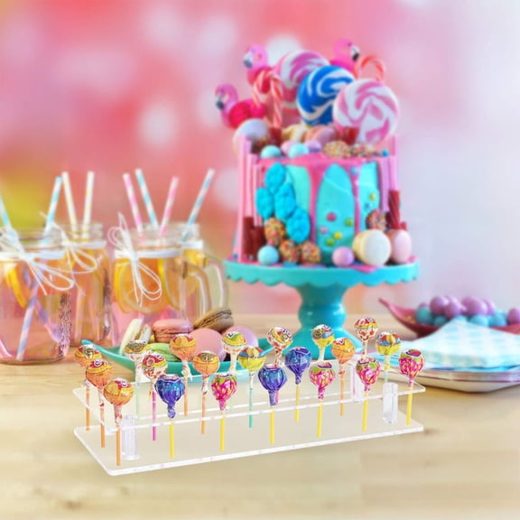 CheAAlet 21 Hole Acrylic Transparent Lollipop Display Frame Wedding Dessert Bar Placement Bracket