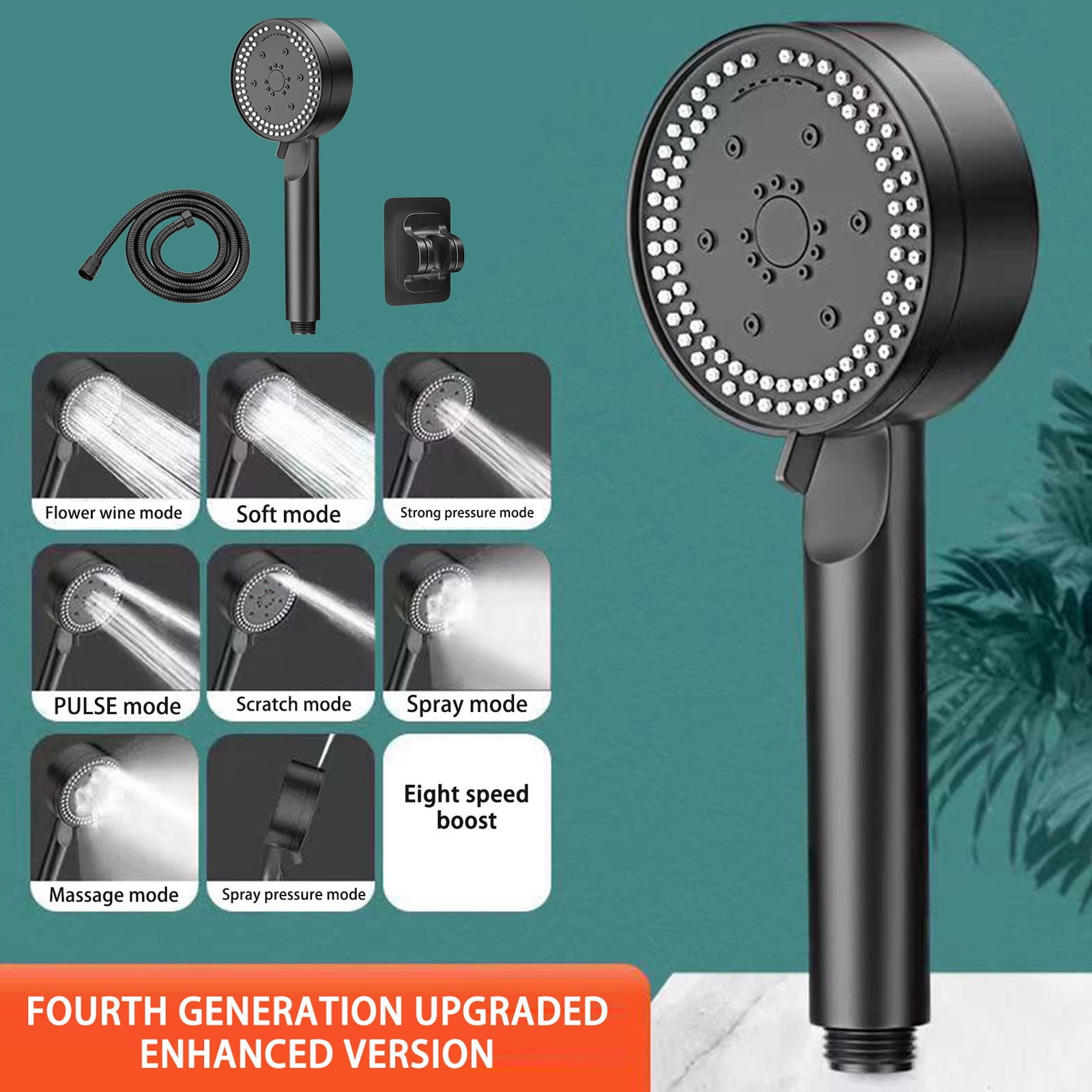 CheAAlet 360 Handheld Hydro Shower Head, Three Mode Switches Showerhead, HighPressure Handheld