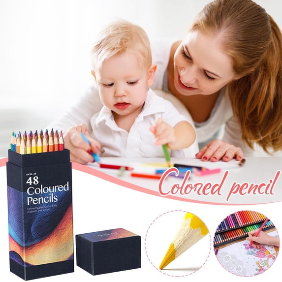 CheAAlet 48 Colors Oil-Based Colored Pencil Set, Oily Colored Painting Pens for Artists, Artist-Grade Vibrant Colored Pencils.