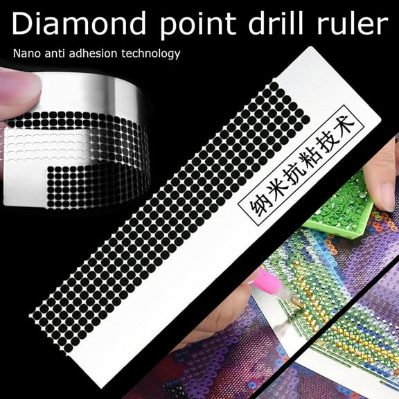 CheAAlet 5D DIY Painting Impede Diamond Sticking Drilling Ruler Tools for Diamond Painting Kits Accessories 216 Holes sliver