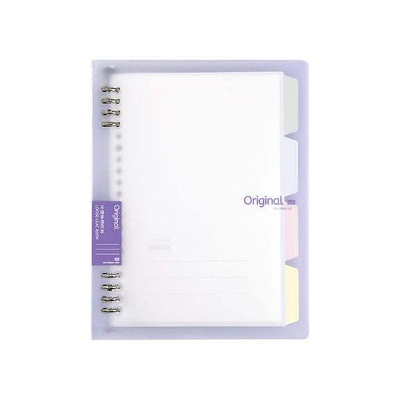 CheAAlet A7 Soft Touch Leatherette Loose Leaf Notebook - Thick Paper Student Planner with Monthly Calendar & Notes Section Purple