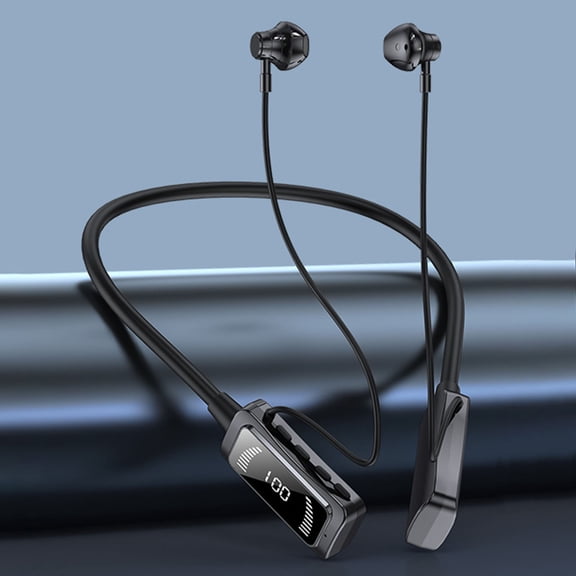 CheAAlet Bluetooth Headset with 5.3 Wireless Technology - Long-Lasting, Noise-Cancelling, HD Sound Quality for Sports & Daily Use - including Card insertion Function & LED Power Display Black