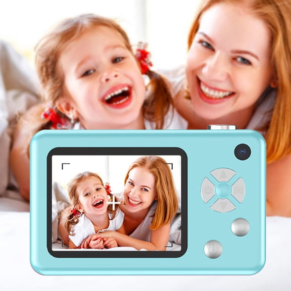 CheAAlet CCD 48 Million HD Digital Camera for Kids - 2.4" IPS Screen, Front & Rear Cameras, Anti-Shake, 8x Zoom, Fun Filters & Games - Perfect Gift for Boys & Girls Blue