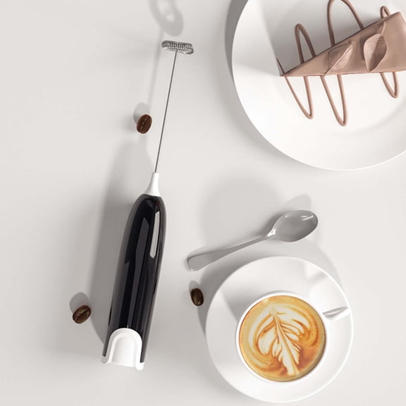 CheAAlet Cordless Handheld Electric Mixer - Portable Rechargeable Milk Beater for Baking and Mixing Black