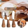 thumbnail image 1 of CheAAlet Cute Standable Three-Piece Set: Butter Knife, fork, and Spoon for Sandwiches, Cream, and More - Stainless Steel Blade with Wooden Handles White, 1 of 9