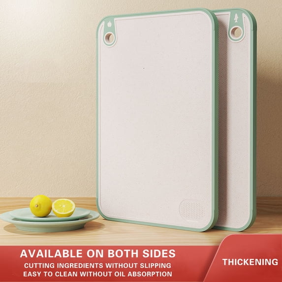 CheAAlet Thickened, Straw Double-sided Cutting Chopping Board, Slip Grinding, Garlic Paste Wrapped Cutting Board Green