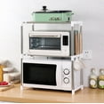 thumbnail image 1 of CheAAlet Expandable Microwave Rack, Stainless Steel Kitchen Storage, Countertop Microwave Shelf, Space-Saving Kitchen Rack, 1 of 7