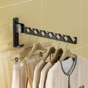 CheAAlet Folding Wall-Mounted Clothes Drying Rack, Space-Saving invisible Storage Rack for Small Balcony, Aluminum Alloy Sturdy Foldable Clothes Dryer, indoor & Outdoor Use.
